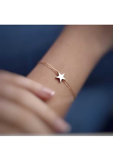Üç Boyutlu Yıldız Kadın 925 Ayar Gümüş Bileklik-1952
