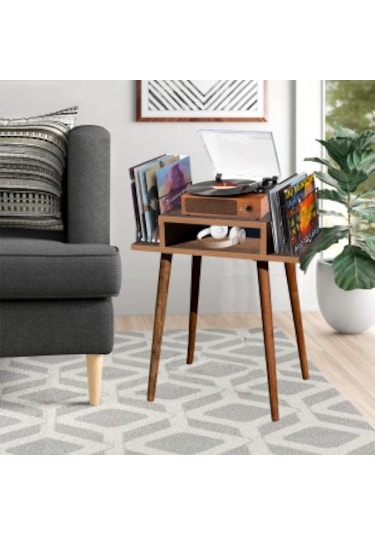 Plak Ve Pikap Sehpası 2 Li Barok Ahşap Ayaklı