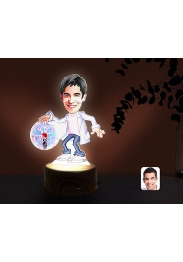 Kişiye Özel Erkek Elektrik Mühendisi Karikatürlü Dekoratif 3D Bib