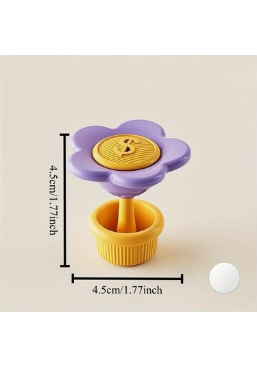 Topshop1 Beige Çiçek Desenli Tuvalet Düğmesi Klozet Açma Pervanesi Sifon Koruyucu Bej