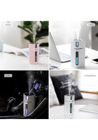 300ml Araç Pusula Nemlendirici Difüzör Taşınabilir Renkli Gece Lambası Sessiz Nemlendirici Uçucu Yağ Difüzörü Soğuk Masaüstü Usb Güçlü Nemlendirici Ev Seyahat Ofis İçin