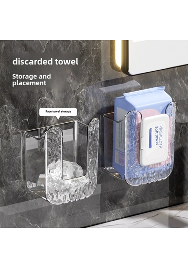 Şeffaf Gri Duvara Monte Mendil Kutusu, Deliksiz A