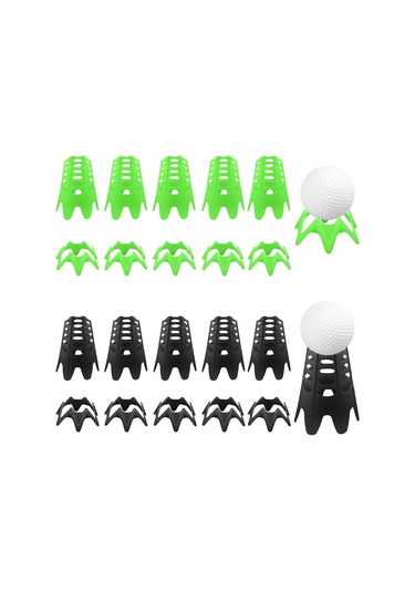 Qingmipy Plastik Golf Topu Tırnakları 20 Adet - 10 Uzun 10 Kısa, Siyah Ve Yeşil Renkli, Ev, İç/ Dış Mekan, Çim, Simülatör İçin Egzersiz Tırnakları