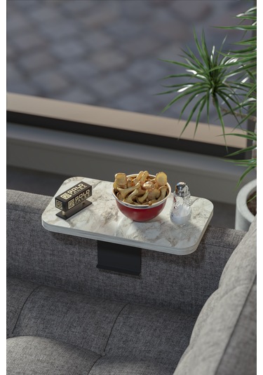 İkili Yan Sehpa Ayarlanabilir Tepsi Dikdörtgen Efes