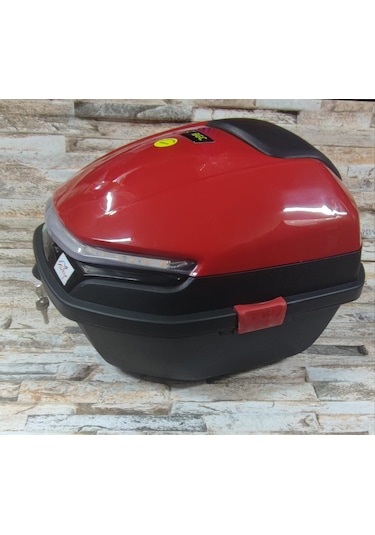 Motosiklet Arka Çanta 33lt Işıklı Stop Sağ Sol Sinyal Kırmızı Kırmızı