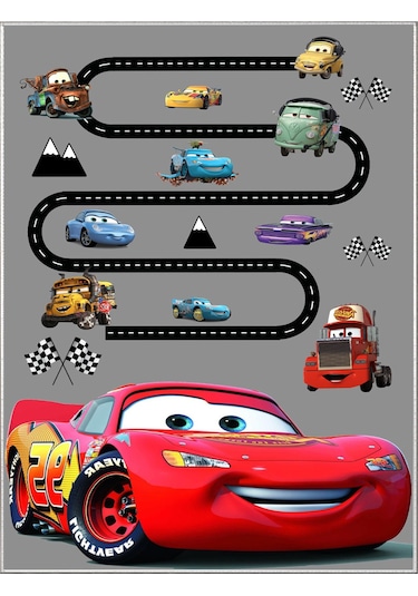 Trafik Çocuk Oyun Halısı Kaymaz Makinede Yıkanabilir Eğitici