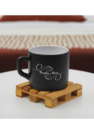 Bk Gift Kişiye Özel İsimli Siyah Renkli Middle Çay & Kahve Fincanı-1, Arkadaşa Hediye, Sevgiliye Hediye, Doğum Günü Hediyesi Kobitmeyencom32492 Bk Gif