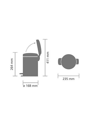 Brabantia Çöp Kutusu 3 Lt Pedallı Newicon Fpp Mat Steel 112164