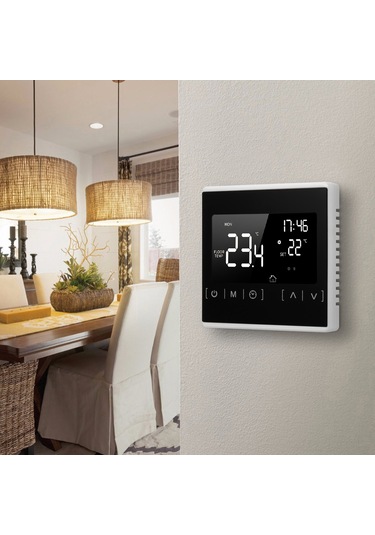 Youtek Beyaz Dokunmatik Mikroişlemci Kontrollü Zemin Isıtma Termostati - Ac85-250v, 1 C Hassasiyetli, 5-50 C Ayar Aralığı Mh1822d