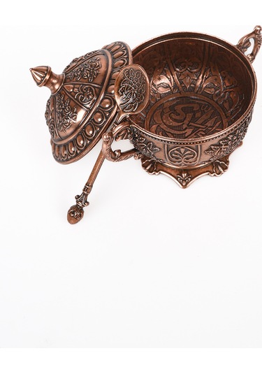 Dmt Copper Home Gaziantep Bakır Zamak Şekerlik Kase Takımı Yük:11cm Geniş:13 Cm& 2'li Set Takımı Gümüş