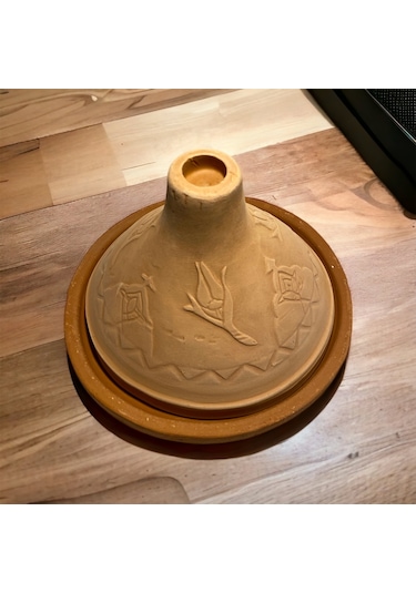 Tajin Tencere Fas Güveci 2 Kişilik 20x25 cm Toprak