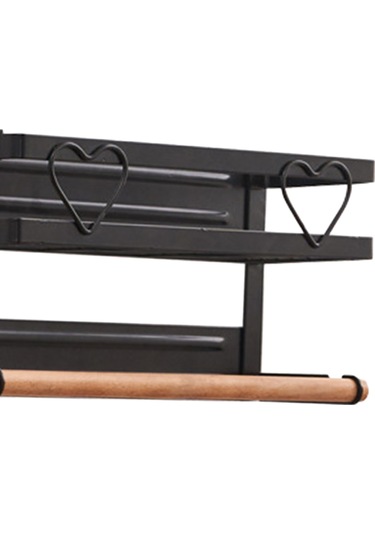 Suntek Çamaşır Odası Havlu Manyetik Baharat Raf Paslanmaz Buzdolabı Organizatör Raf Siyah