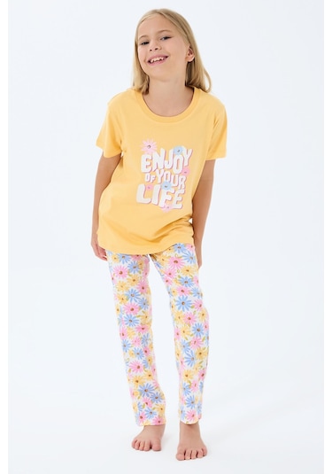Rolypoly Kız Çocuk Sarı Pijama Takım Sarı