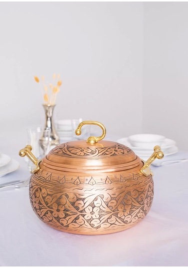 BAKIR TENCERE AĞIR İŞLEME TOMBUL MODEL 5 LT