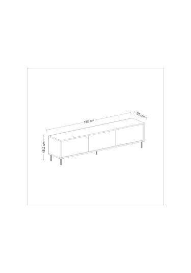 Tv Sehpası Kozan Antrasit Mermer Desen 180 Cm