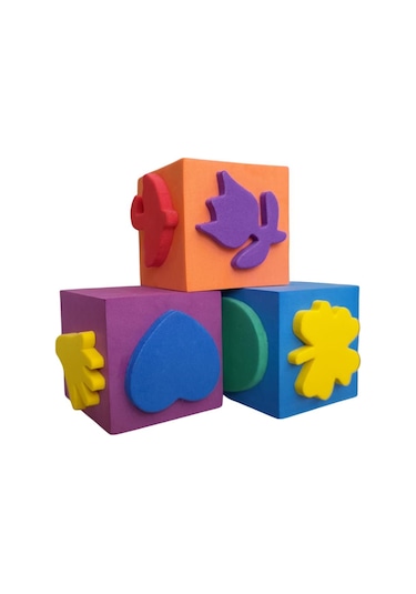 Sünger Baskı Eva Küp 5x5 Cm 3 Adet 1 Paket Artlantis Küp Eva Bask