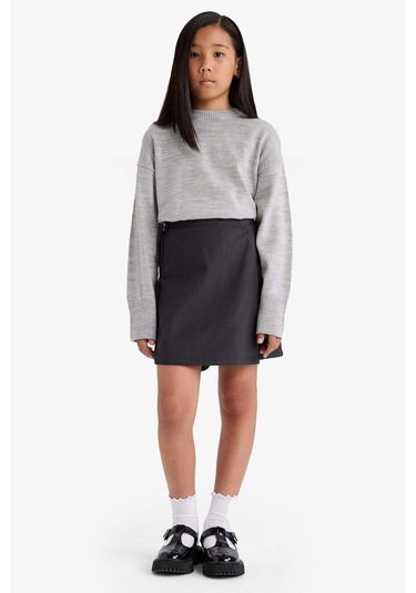 Defacto Kız Çocuk Okula Dönüş Gabardin Etek F1434a825auar213 Antrasit