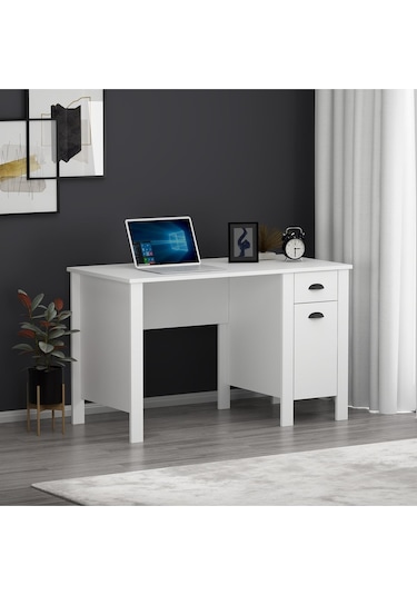 Optima Çalışma Masası - Beyaz / Beyaz Beyaz