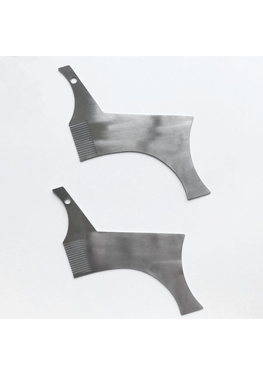 Qingmipy Profesyonel Sakal Şekillendirme Şablonu - Paslanmaz Çelik Yapı, Hassas Kullanım, Her Açıya Uygun