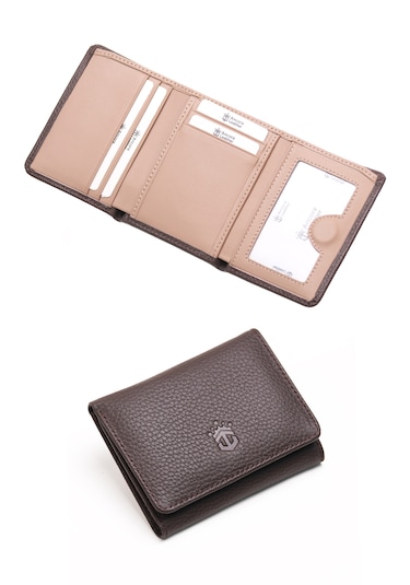 Ancora Leather Hakiki Deri Gizli Mıknatıslı Ünisex Cüzdan-46200 Kahve- Toprak