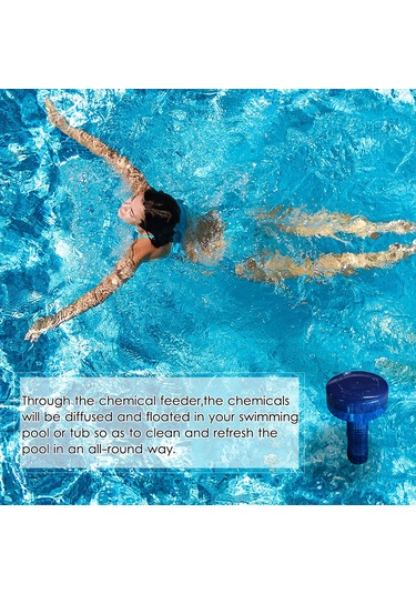 Kosona Yüzme Havuzu Kimyasallı Dağıtıcı, Ölçü İzli Rotatif Ayar, Abs Malzeme, Yüzen Dezenfektör