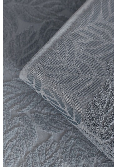 2'li Jakarlı Yaprak Desenli %100 Pamuk El Yüz Havlusu-50x90cm Acıkmavı Açık Mavi