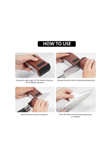 Mufunye Ocak Bileyici - Her Sertlikteki Çelik İçin Elmas Ve Seramik Diskli Bileme Aleti, 15 Ve 20 Derece Manyetik Açı Tabanı