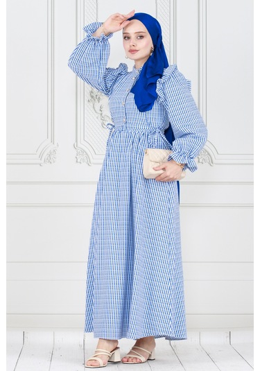 Pötükare Fırfır Detaylı Eda Elbise-lacivert-3986-lacivert Lacivert