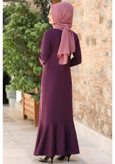 Azra Tesettür Elbise Lavanta Lavanta