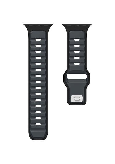 Watch Ultra 49mm Arth Krd-135 Silikon Kordon Strap Kayış - Açık Mavi-gri