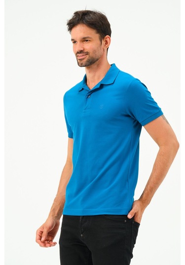 Classıc Pamuk Regular Comfort Erkek Polo Yaka Tişört Indigo