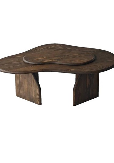 Meltedi Masif Ağaç Tasarım Orta Sehpa 96 X 65cm Ceviz