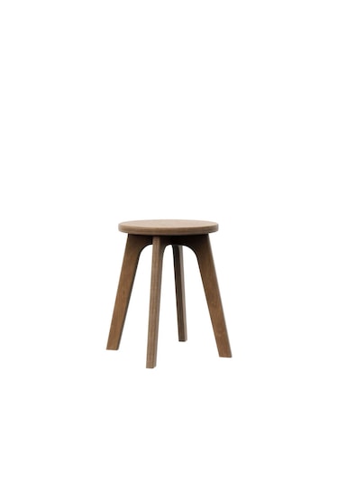 Woodesk Ihlamur, Ahşap Tabure, 32x41 Cm 1 Adet Ceviz Renk