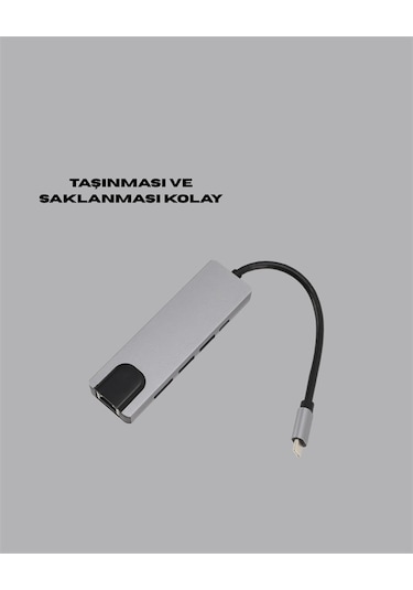 4k Hdmı Çıkışlı, Gigabit Ethernet'li Usb-c Çoklu Port Hub