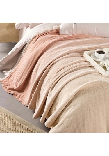 Rainbow %100 Pamuklu Degrade Jakarlı Dokuma Battal Boy (King Size Şeftali-240X260 Cm