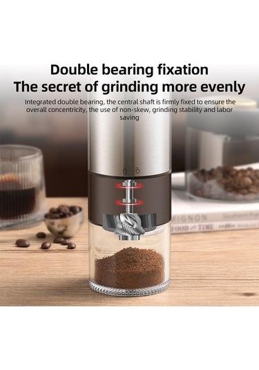 Bloomnest Elektrikli Kahve Çekirdeği Öğütücü 25g Kapasiteli Sessiz Seramik Çekirdek Tip-c Şarjlı Temizleme Fırçalı Mavi