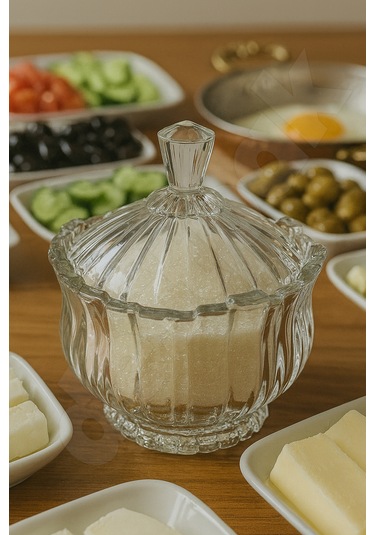 Milan Şekerlik - Dev Boy - Kristal Milan Şekerlik - Kalın Cam Kapaklı - Ağır Cam - Kaliteli Şeffaf Cam