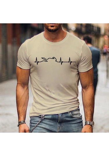 Snapbuy Erkekler İçin Dağ Motosiklet Kalp Atışı Tshirt - Komik Açık Macera T-shirt Kısa Kollu Gömlekaltın Altın