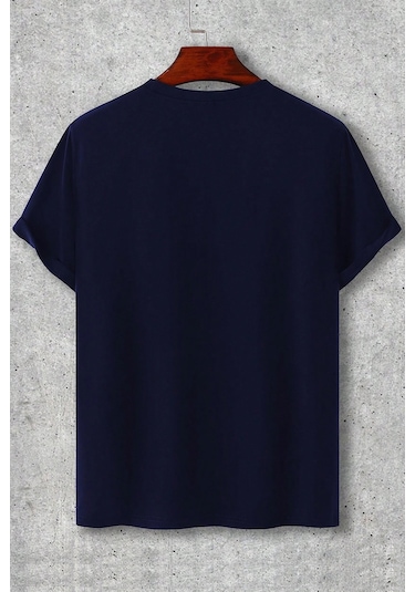 Erkek Boğa Silüet Baskılı Oversize Tshirt Lacivert