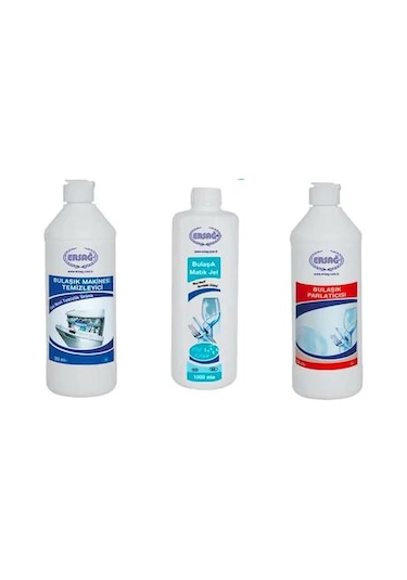 Ersağ Bulaşık Matik Jel 1 L + Bulaşık Parlatıcısı 500 ML + Bulaşık Makinesi Temizleyicisi 500 ML