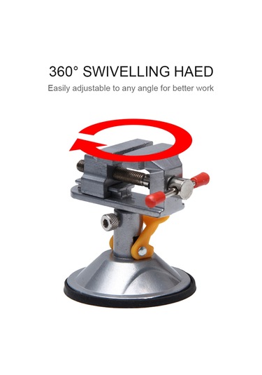 Tenfowee 360 Derece Dönebilen Vakumlu Mini Mengene - Alüminyum, Kompakt, 12-55mm Gümüş