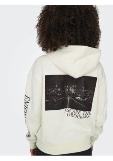Only Onlcassie Kadın Sweatshirt Ekru