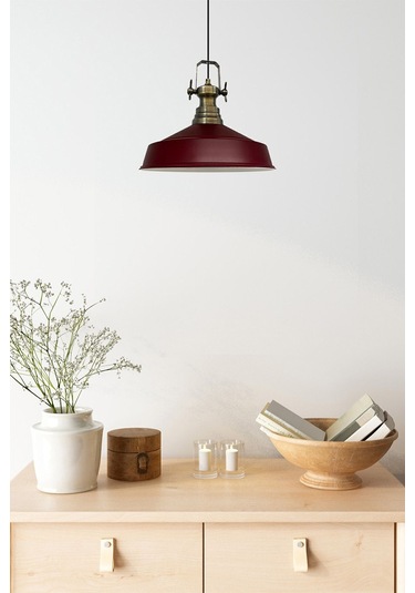 Asaletli Tekli Avize Yeni Eskitme Başlık Retro Sarkıt Lamba Restoran Salon Aydınlatma Bordo