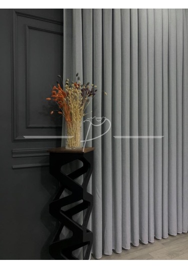 Tül Perde Brillant MArka Foldet Keten Açık Gri Etek Kurşun Sarımlı Çok Renkli