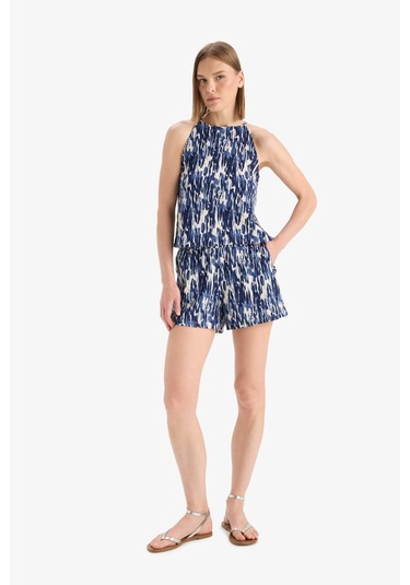 Defacto Regular Fit Desenli Cepli Bürümcük Şort F4442ax25smnv42 Lacivert