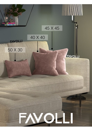 Kadife Dokulu Türk Gülü Rengi Kırlent Kılıfı Dream Serisi Punch Için Uygun Gizli Fermuar Türk Gülü