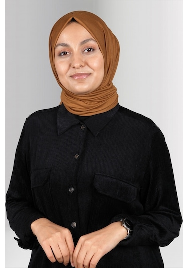 Hardal Düz Klasik Şal Viskon Kumaş Likralı Penye 202101_43 Hardal