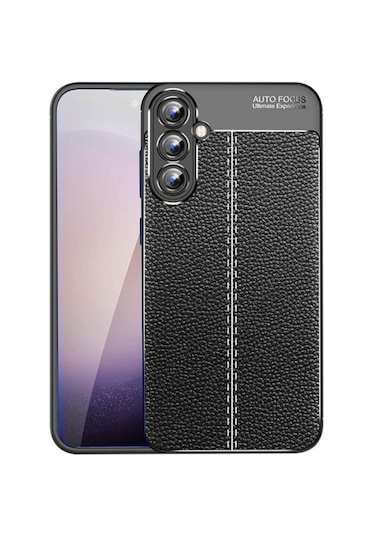 Samsung Uyumlu Galaxy A16 Kılıf Korumalı Deri Görünümlü Mat Silikon
