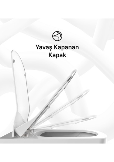 Elegant Duroplast Yavaş Kapanan Klozet Kapağı Cool Grey Gri