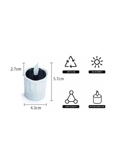 Alev Efektli Güneş Enerjili Solar Dekoratif Led Işık Mum Led
